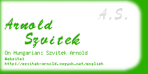 arnold szvitek business card